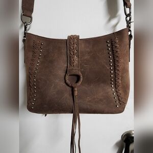 Montana West Genuine Leather Collection Concealed Carry Hobo Bag Chocolate Brown